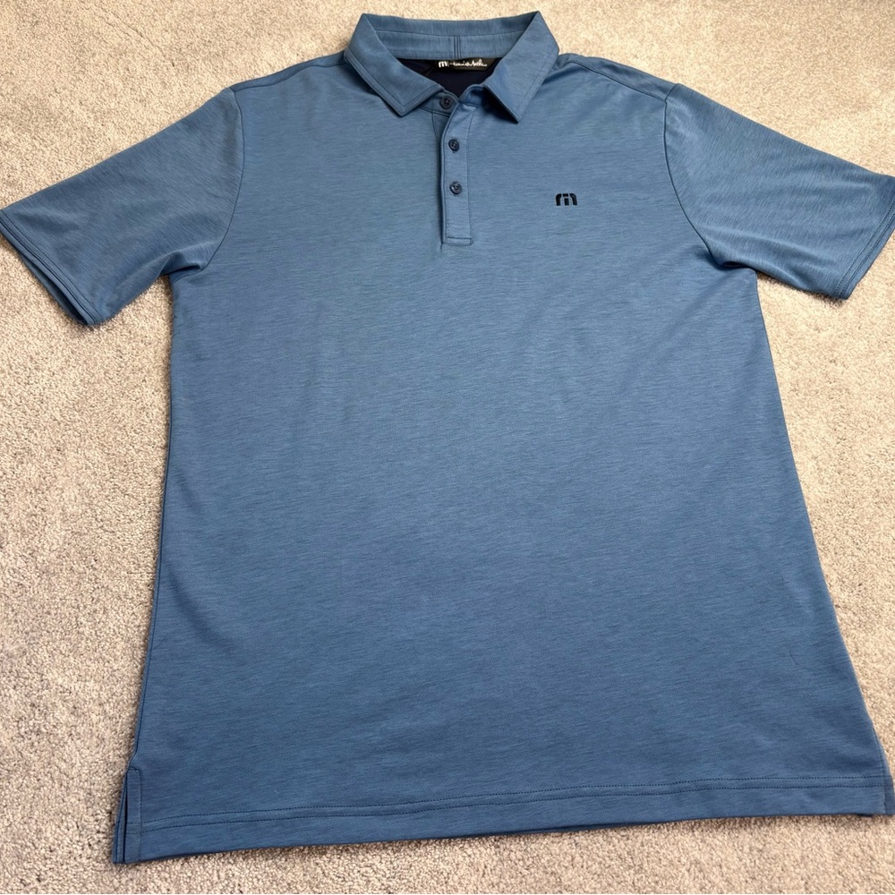 TravisMathew Blue Performance Polo NWT Size Medium Golf Shirt - Picture 3 of 6